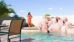 helena price takes anal by pool then rome sperms her big tits after pussy ride