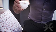 blindfolded milf teases big cock with feet then takes creampie after taboo orgasm play