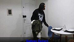 Contracted young trans maid in red sheer, bareback anal pounding full video