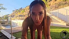 Big Boobs Fit Latina Caught Tanning Naked By The Pool!
