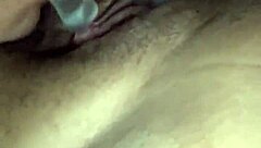 after long day she vibes hairy pussy with toy