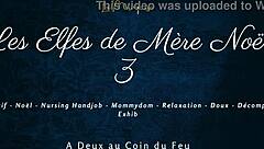 I'm the french elf nurse stroking santa's cock with my milky tits in part 3