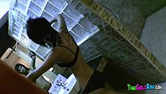 Thai Whore Bent Over for Hard Standing Fuck and Titty Cumshot Blast!