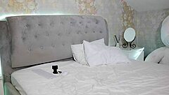 student peels off clothes revealing big tits after study session