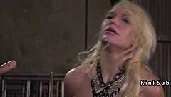 Bound Slave's Huge Tits Take Rough Anal Banging