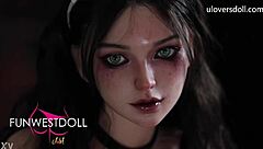 little devil nurse sex doll gets pounded hard by horny patient in halloween hospital uniform cosplay fuckfest.