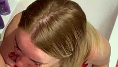 Stepmom Surprises Post-Shower With Dick Suck Tit Cum