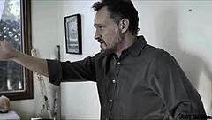 that cheeky old daddy grabs the young 18+ girl to teach her a hard lesson with his monster cock