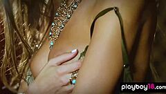 deanna greene strips hot lingerie showing natural big tits