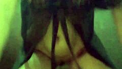 Latina Amateur Shakes Big Shaved Ass with Dildo Close-Up Toy Play