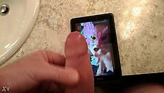 Tribute Cumshot Blasts Masked Nympho2225 Face!