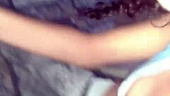 Submissive housewife brunette sucks delivery boy's cock closeup in homemade flash