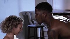 Small tits blonde allie addison chokes on black monster cock while riding hard