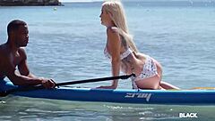 Privateblack hot blonde Marica Chanelle takes black cock anal outdoors