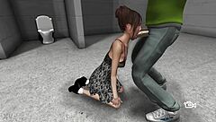 Asian temptress gives suggestive blowjob ending in cumshot