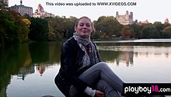 busty polish blonde amanda streich slowly undresses in lingerie revealing her shaved pussy and natural big tits