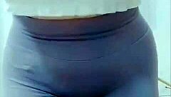 Asian Girl Dances with Cameltoe Tease