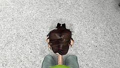 Asian temptress gives suggestive blowjob ending in cumshot