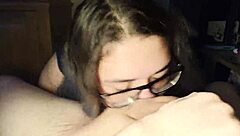 Chubby latina titty fucks then face fucked by huge cock