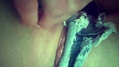 cute hottmissa fingers her pretty shaved wet pussy solo