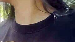 Masturbating by river squirting hard unaware voyeur films every lick