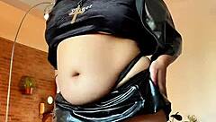 bbw ebony latina nun strips latex skirt twerking huge ass on halloween