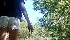 Masturbating by river squirting hard unaware voyeur films every lick