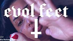 Lick my naughty bare feet slave or get choked!