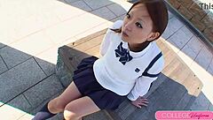 chisa miyamae's public cocksuck turns into bedroom creampie