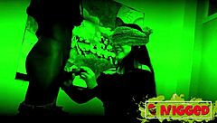 Blindfolded teen's first black cock dark interracial pounding