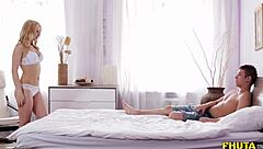 his huge dick barely squeezes into her tiny teen ass ugh