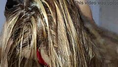 blonde beauty sucks huge cock ass up with joy