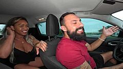 Fuck ebony slut raw in car ride!
