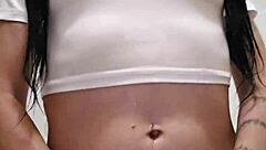 Emy Angel's wet t-shirt clings to every curve