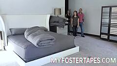curvy brunette milf foster caught stealing gets bent over punishment