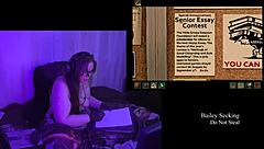 Brunette BBW's Huge Natural Tits in Naked Playthrough