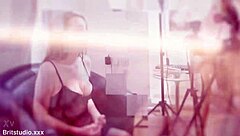 British redhead Victoria Greene delivers foot fetish jerk off instructions in lingerie