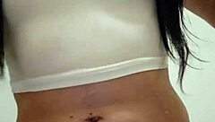 Emy Angel's wet t-shirt clings to every curve