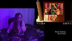 Brunette BBW's Huge Natural Tits in Naked Playthrough