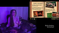 Brunette BBW's Huge Natural Tits in Naked Playthrough