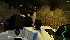 Shark gets rough creampie sex beyond bath time in roblox