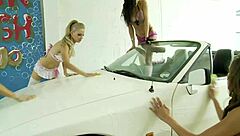 my tits in sunroof getn fucked on hood!!