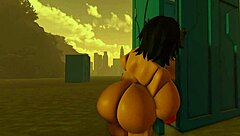 milf shows off curves on sunny nudist beach stroll