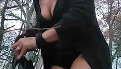 Masterbating in Grocery Store! Then Peeing on Road Before Flashing Saggy Tits!