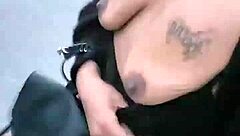 Masterbating in Grocery Store! Then Peeing on Road Before Flashing Saggy Tits!