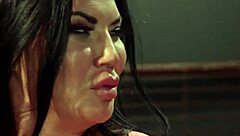 huge tits brunette takes massive strap-on ass pounding!