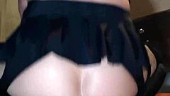 check this putita sissy gaping her ass on huge dildo in miniskirt socks 😍 monster training!!