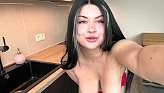 chubby babe fingers her wet hairy beaver close up in lingerie tease