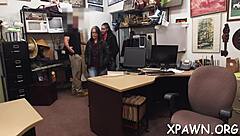 Darling couple shares passionate encounter in the shop secretly