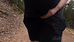 chubbykaot flashes curvy belly again in wild forest public tease